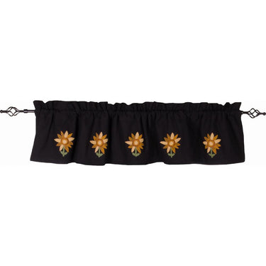 Sunflower Power Valance Black Lined VLDG0037 - The Fox Decor